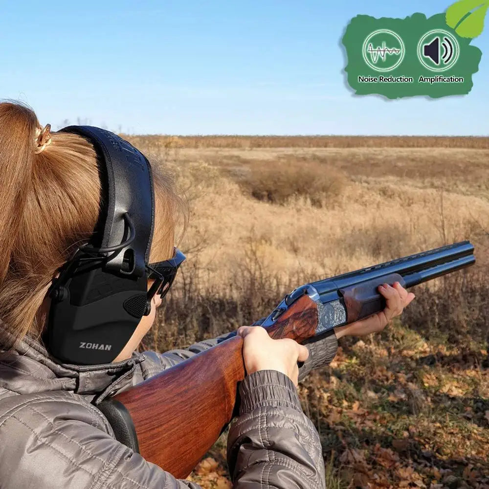 ZOHAN Shooting Hearing Protection Electronic Tactical Headset noise cancelling Hunting Earmuffs Shoot with Replacement Ear pads Techelectronicx