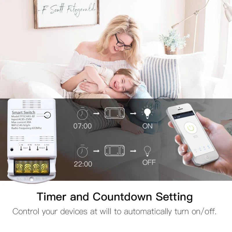 ZIGBEE/WiFi Smart Switch 30A 6600W/4000W Tuya Relay Module AC DC 7-32V 85-250V Timer Home Automation Alexa DIY Smartlife APP Techelectronicx