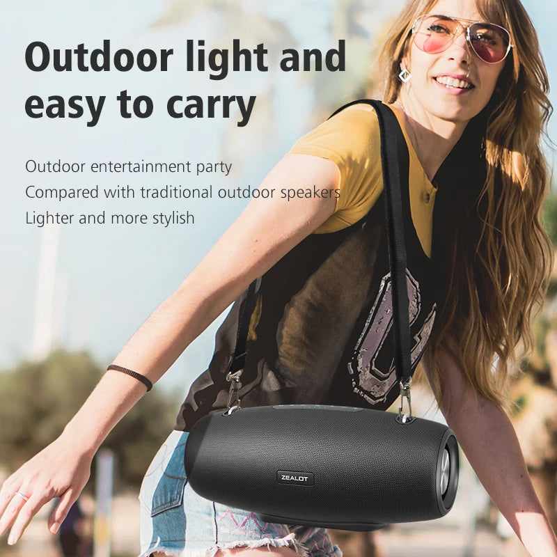 ZEALOT-S67 Bluetooth Speaker 60W Output Power Bluetooth Speaker with Excellent Bass Performace Hifi Portable Boombox Techelectronicx
