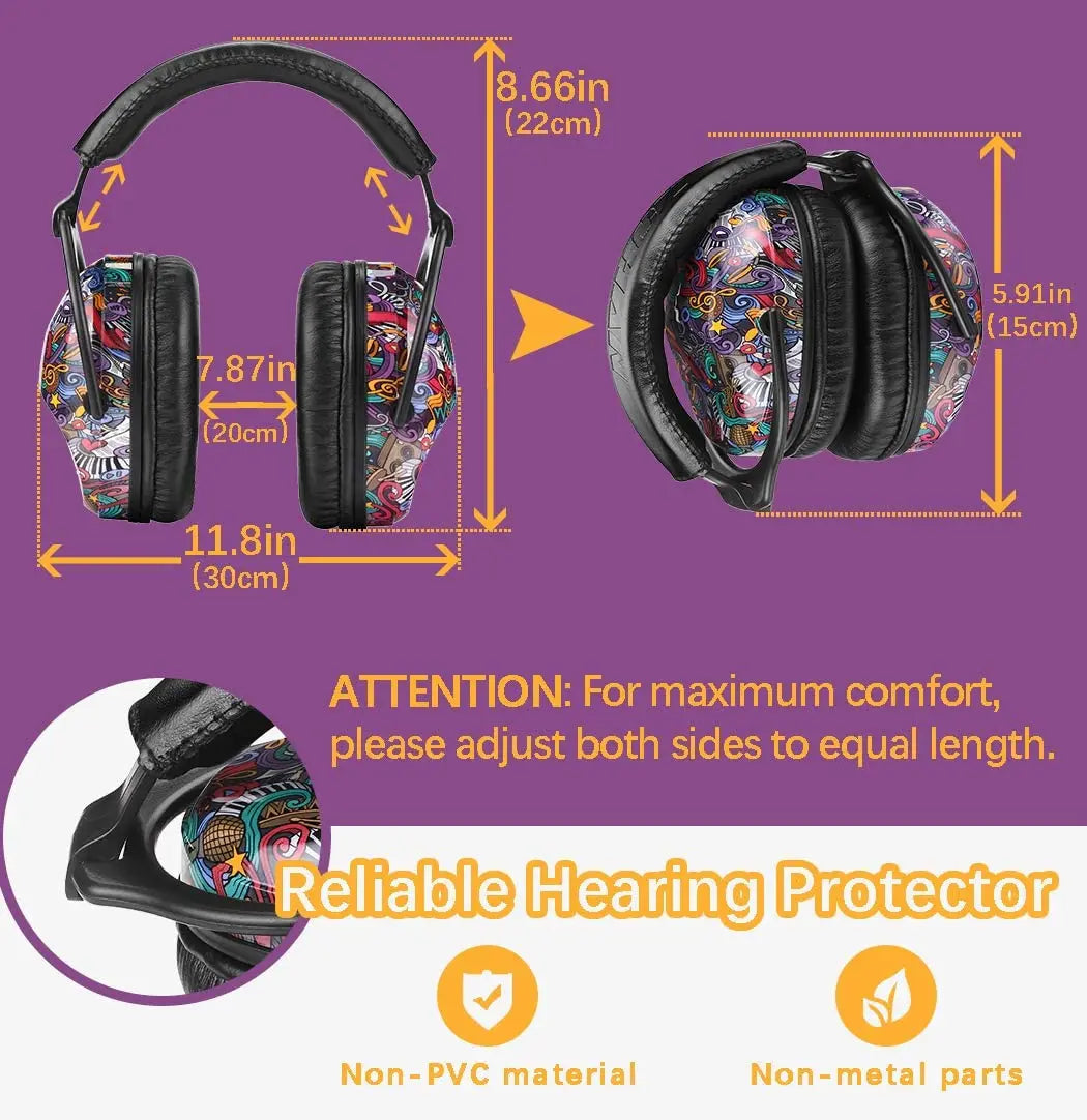 ZOHAN Toddler Defenders Hearing Protection Cartoon Kid Safety Ear Muffs Noise Reduction for Childrens Earmuffs Adjustable Techelectronicx