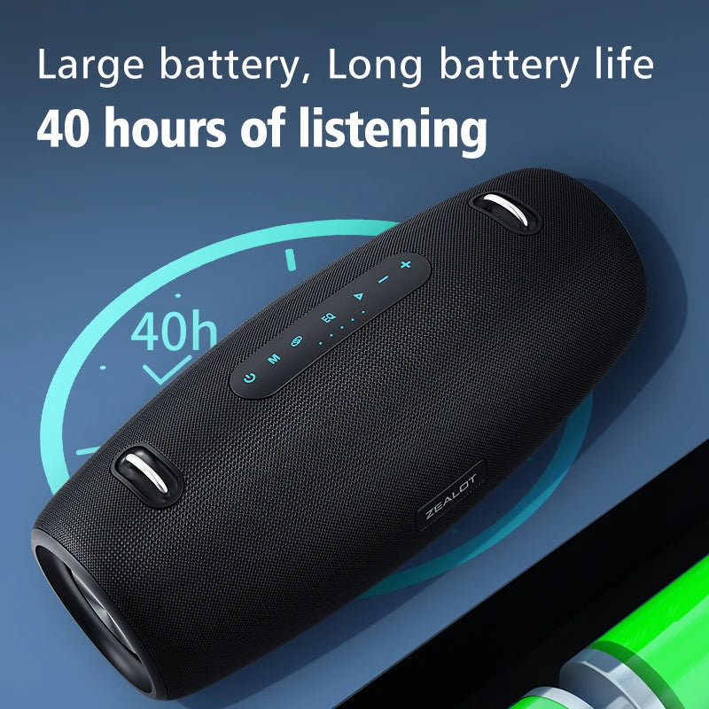 ZEALOT-S67 Bluetooth Speaker 60W Output Power Bluetooth Speaker with Excellent Bass Performace Hifi Portable Boombox Techelectronicx