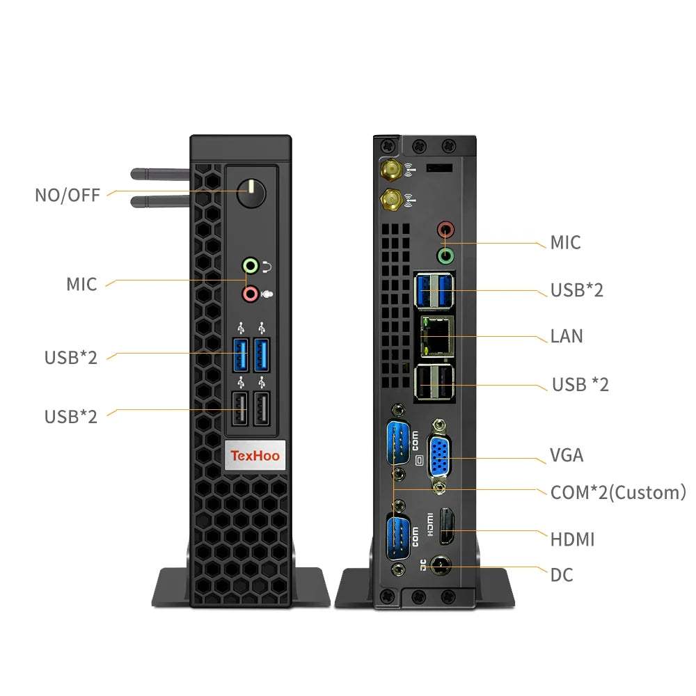 TexHoo Mini PC Gaming Computer Intel Core i5 13500H AMD R7 5800H Processor ITX Windows 11 Pro 10 System Unit DDR4 NVMe WiFi Techelectronicx