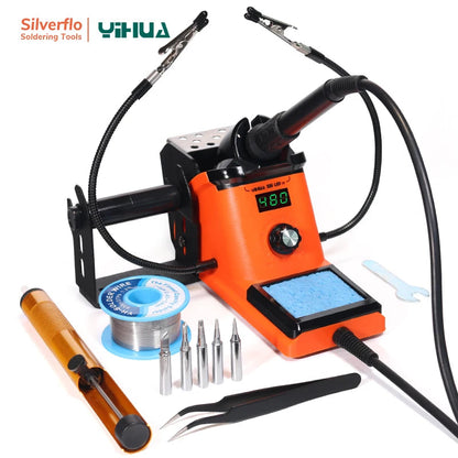YIHUA 926LED-III Digital Electric Soldering Iron Kit with Helping Hands 960I Adjustable Temperature Portable Soldering Station Techelectronicx