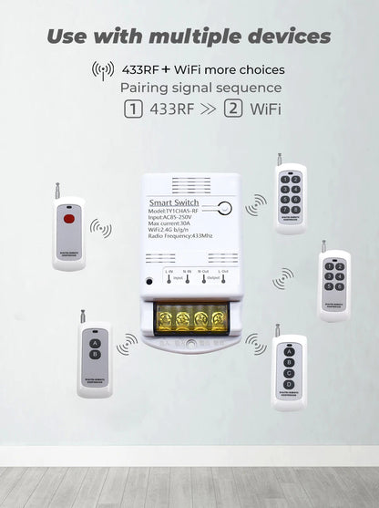 ZIGBEE/WiFi Smart Switch 30A 6600W/4000W Tuya Relay Module AC DC 7-32V 85-250V Timer Home Automation Alexa DIY Smartlife APP Techelectronicx