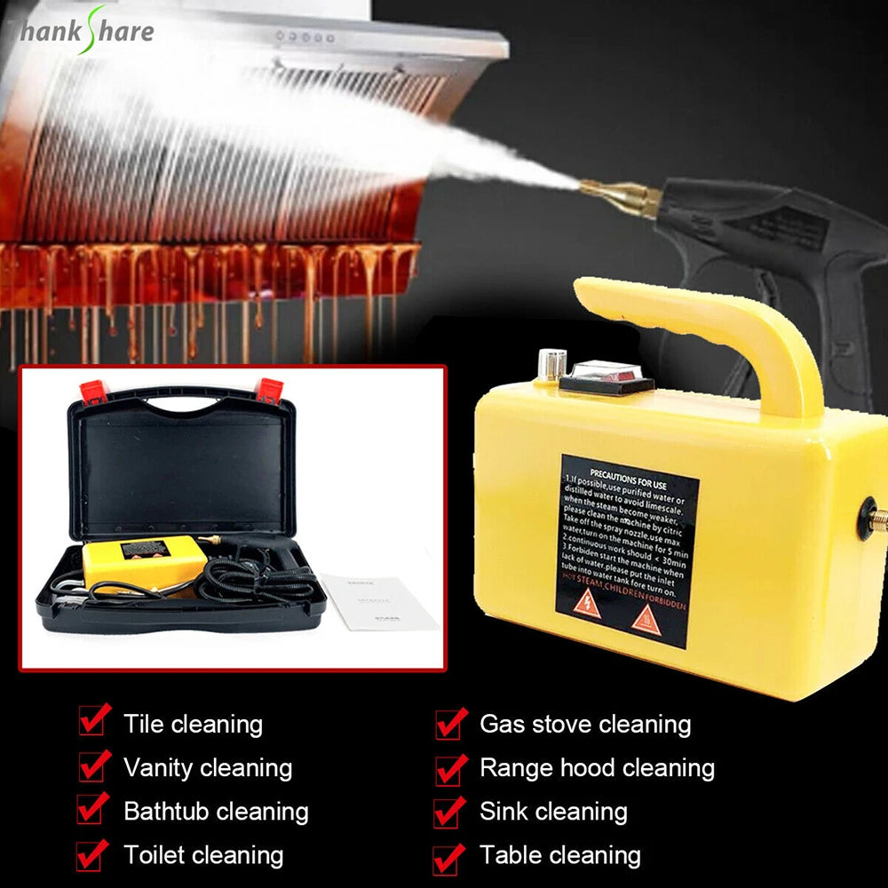 110V-240V High Temperature Steam Cleaner For Hood Air Conditioner Car Mobile Cleaning Machine Pumping Sterilization Disinfector Techelectronicx