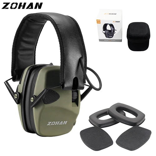 ZOHAN Shooting Hearing Protection Electronic Tactical Headset noise cancelling Hunting Earmuffs Shoot with Replacement Ear pads Techelectronicx
