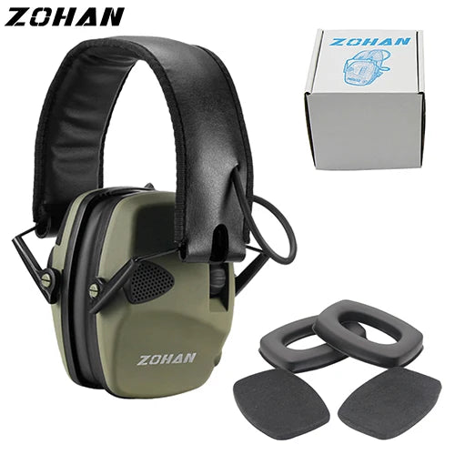 ZOHAN Shooting Hearing Protection Electronic Tactical Headset noise cancelling Hunting Earmuffs Shoot with Replacement Ear pads Techelectronicx
