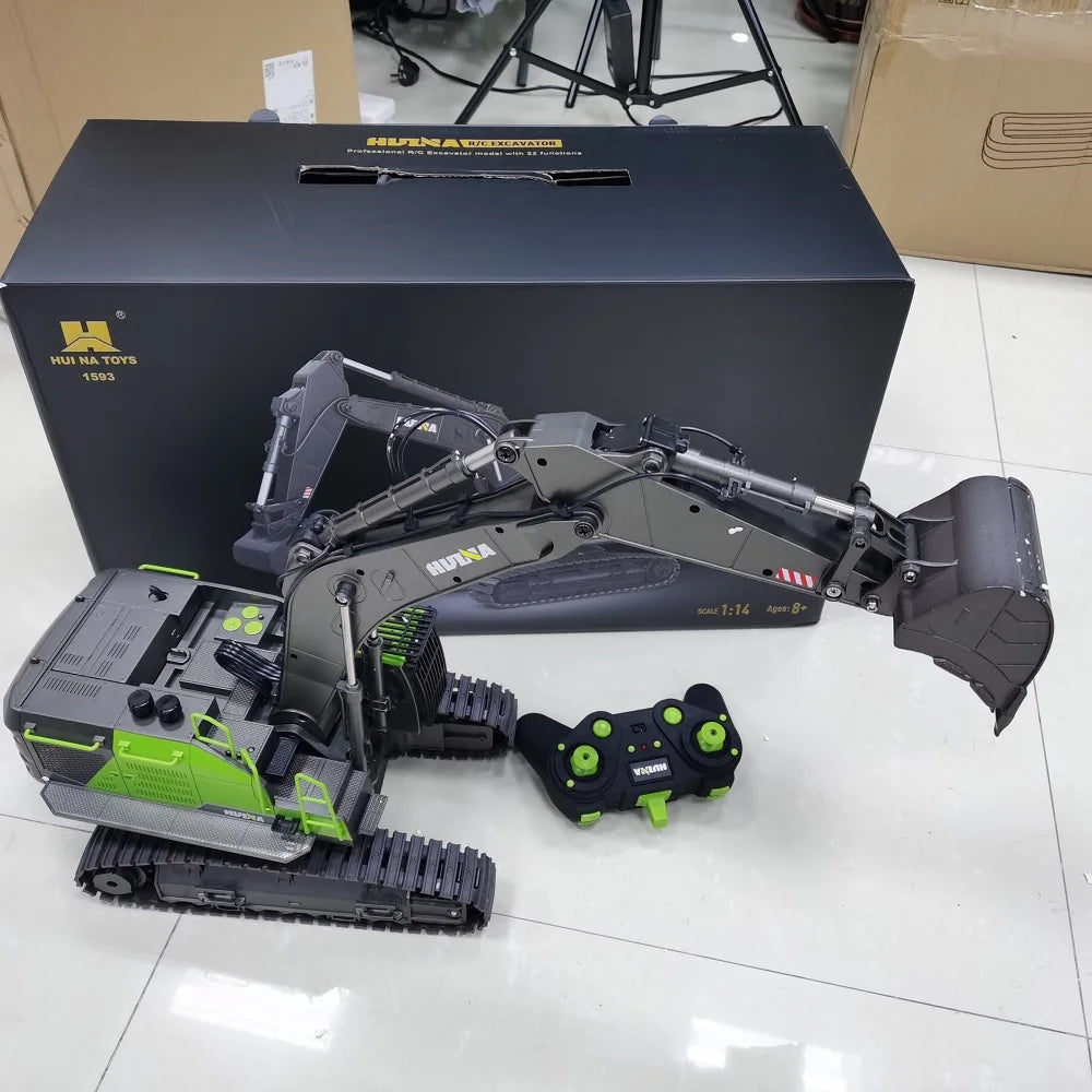 1/14 HUINA 1593 582 RC Excavator Dumper Truck crawler Alloy Tractor Loader 2.4G Radio Controlled Car Engineering toy for boy Techelectronicx