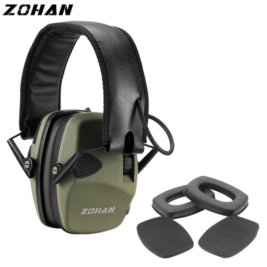 ZOHAN Shooting Hearing Protection Electronic Tactical Headset noise cancelling Hunting Earmuffs Shoot with Replacement Ear pads Techelectronicx
