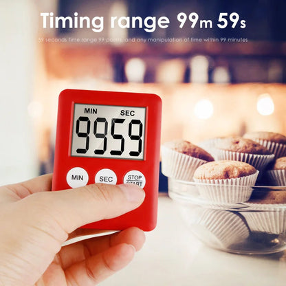 Magnet Kitchen Cooking Timers LCD Digital Screen Kitchen Timer Square Cooking Timer Count Up Countdown Alarm Clock For Cooking Techelectronicx