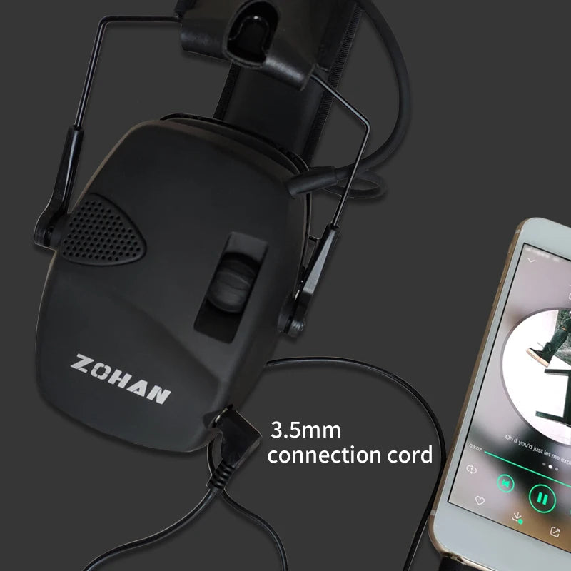 ZOHAN Shooting Hearing Protection Electronic Tactical Headset noise cancelling Hunting Earmuffs Shoot with Replacement Ear pads Techelectronicx