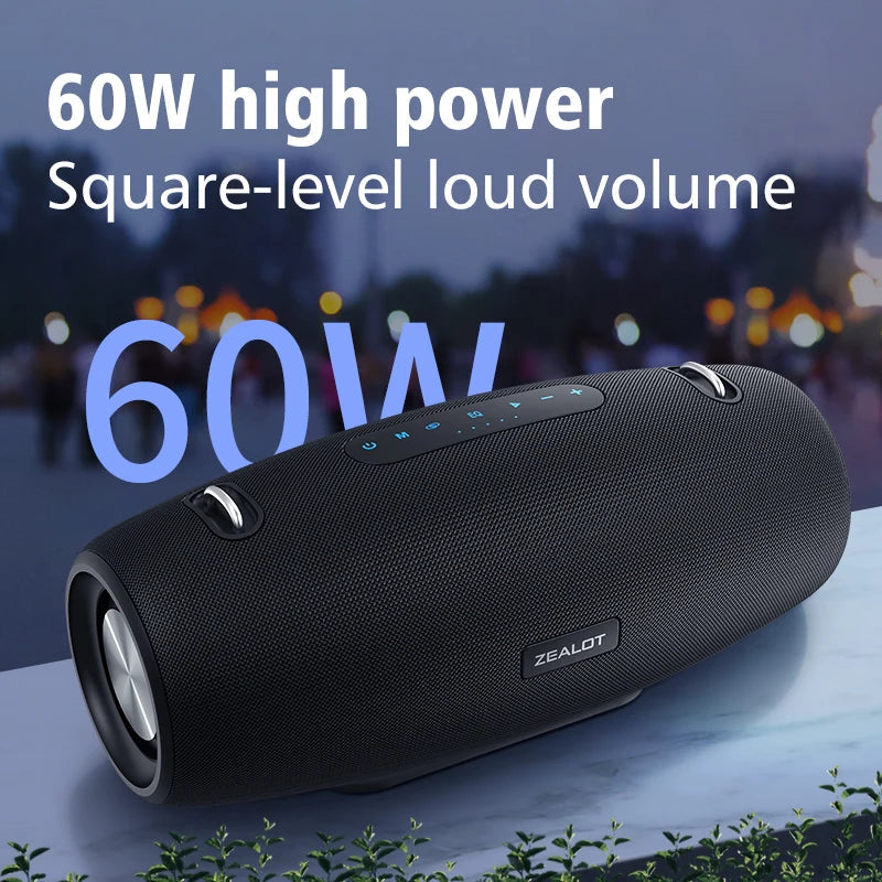 ZEALOT-S67 Bluetooth Speaker 60W Output Power Bluetooth Speaker with Excellent Bass Performace Hifi Portable Boombox Techelectronicx