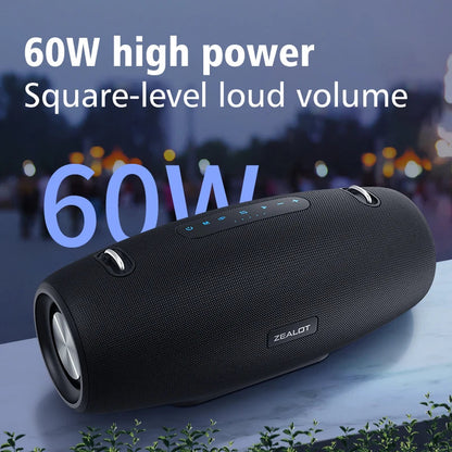 ZEALOT-S67 Bluetooth Speaker 60W Output Power Bluetooth Speaker with Excellent Bass Performace Hifi Portable Boombox Techelectronicx