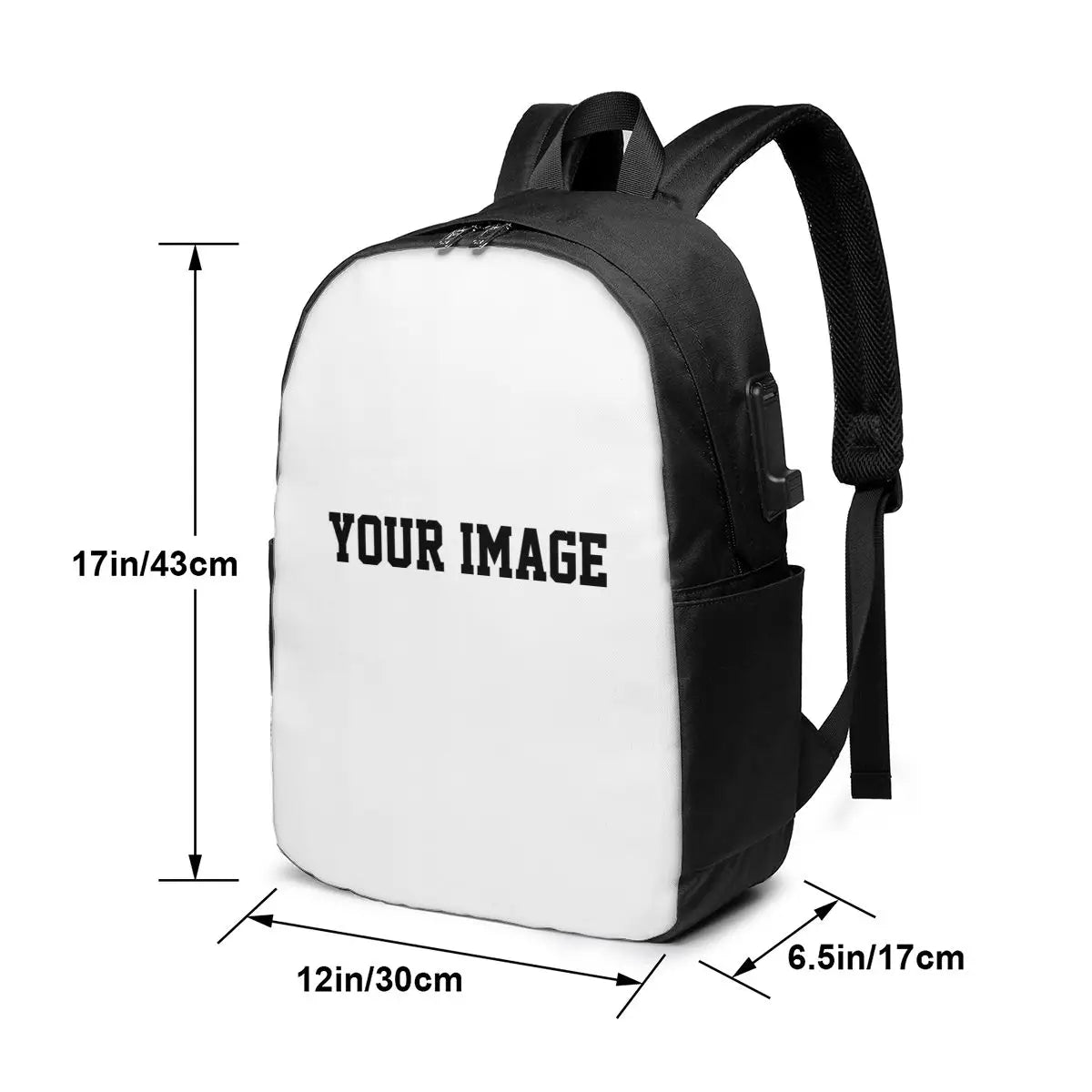 Your Image - Custom Made Backpack With USB Design Your Own USB Backpack Customized Backpacks Techelectronicx