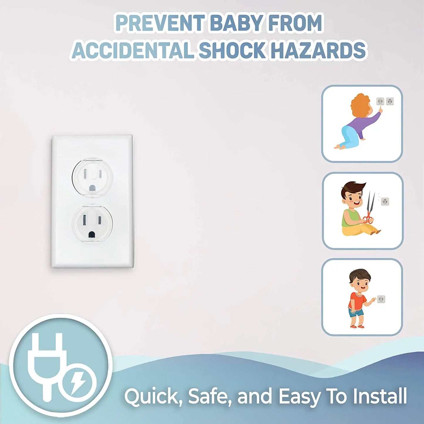 10pcs Outlet Covers, American Standard Baby Proofing Safety Child Secure Electric Plug Protectors TechElect
