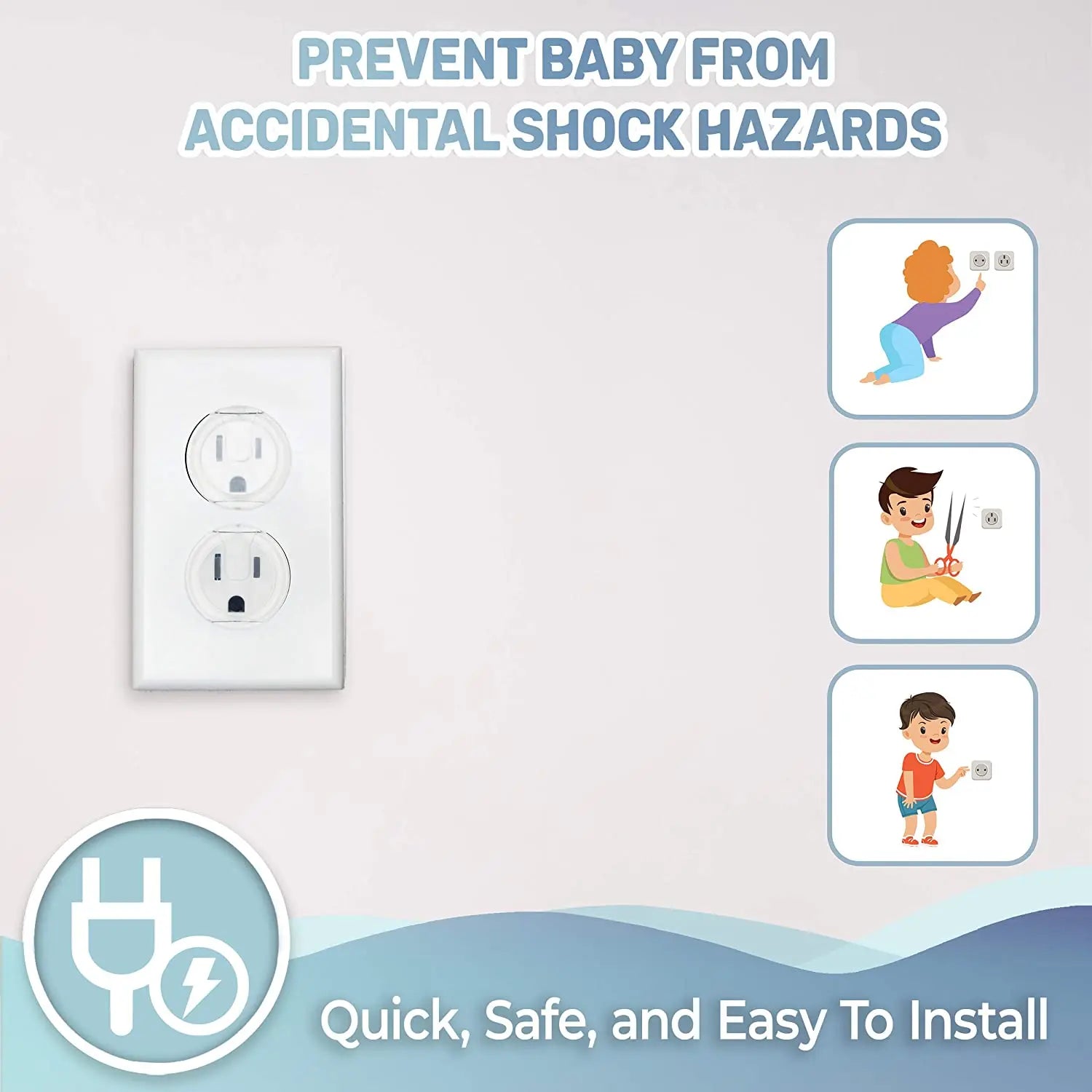 10pcs Outlet Covers, American Standard Baby Proofing Safety Child Secure Electric Plug Protectors TechElect