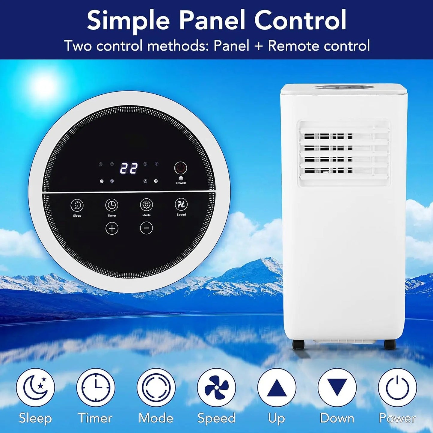 10,000 BTUPortable Air Conditione, Powerful Cooling Up To 450 Sq.Ft, 3-in-1 AC Unit Efficient Energy Saving, Ultra-Quiet, Remote Techelectronicx