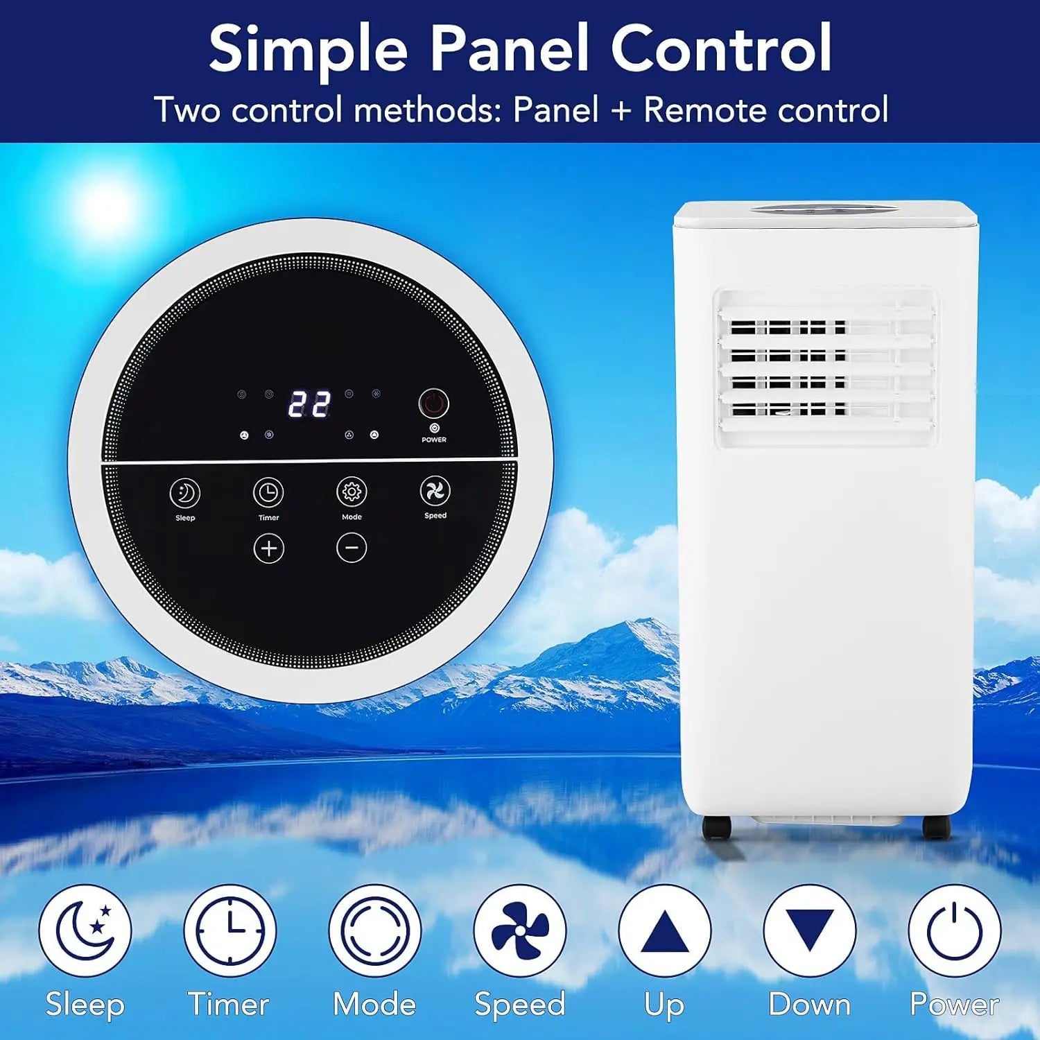 10,000 BTUPortable Air Conditione, Powerful Cooling Up To 450 Sq.Ft, 3-in-1 AC Unit Efficient Energy Saving, Ultra-Quiet, Remote Techelectronicx
