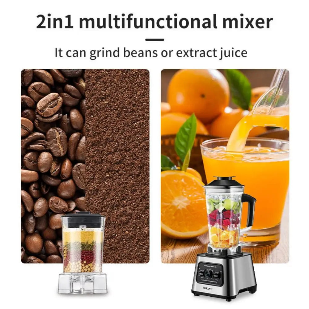 1 Sokany Plug Type 2.5L Multifunctional Wall Breaking Machine, Blender, Ice Crusher, Cooking Machine SK-999 6000W High-power TechElect