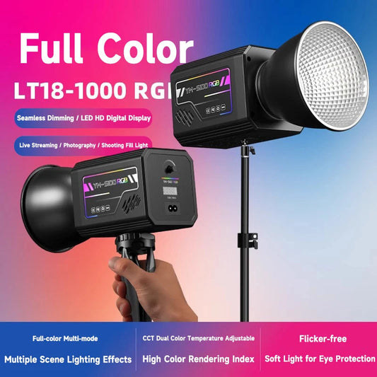YM-S100RGB Photography Light RGB Outdoor Portable Handheld Fill Light COB 3200-6500K Photographic LED Light for Outdoor Shooting Techelectronicx