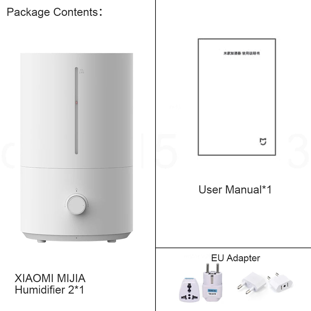XIAOMI MIJIA  Humidifier 2,Top Fill 4L Supersized Cool Mist Humidifier,30H Runtime,Silver ion antibacterial,For Home, Large Room Techelectronicx