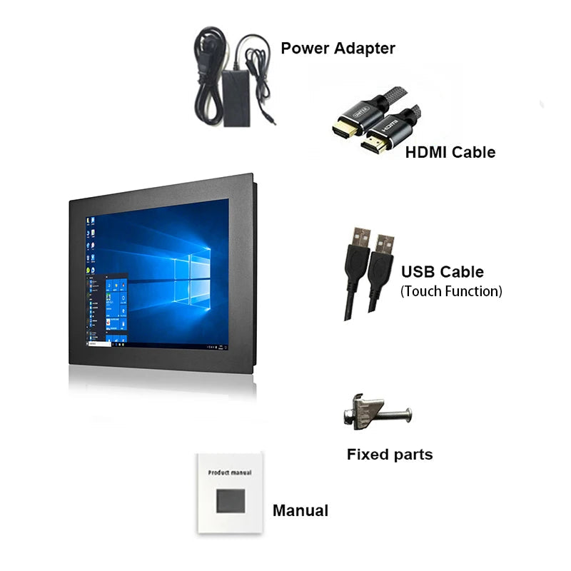 1000 Nits Sunlight Durable 15 Inch Embedded Mount Display VGA DVI HDMI Industrial Touch Screen Monitor For Automation Equipment Techelectronicx