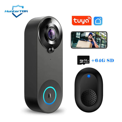 1080P Wireless Video Doorbell Camera WiFi Smart Door Bell Tuya Smart Home Security Motion Detect Night Vision Intercom Doorbell Techelectronicx