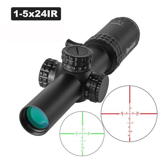 1-5X24 Tactical Optical Rifle Scope Red and Green Illuminated Reticle Hunting Scopes Compact Scope Ar15 Sight Techelectronicx
