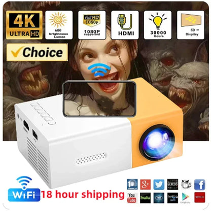 YG300 Portable Mini Movie Projector Suitable For Outdoor Camping/ Drive-in/ Home Theater Projectors With 30000 Hours Long Life TechElect