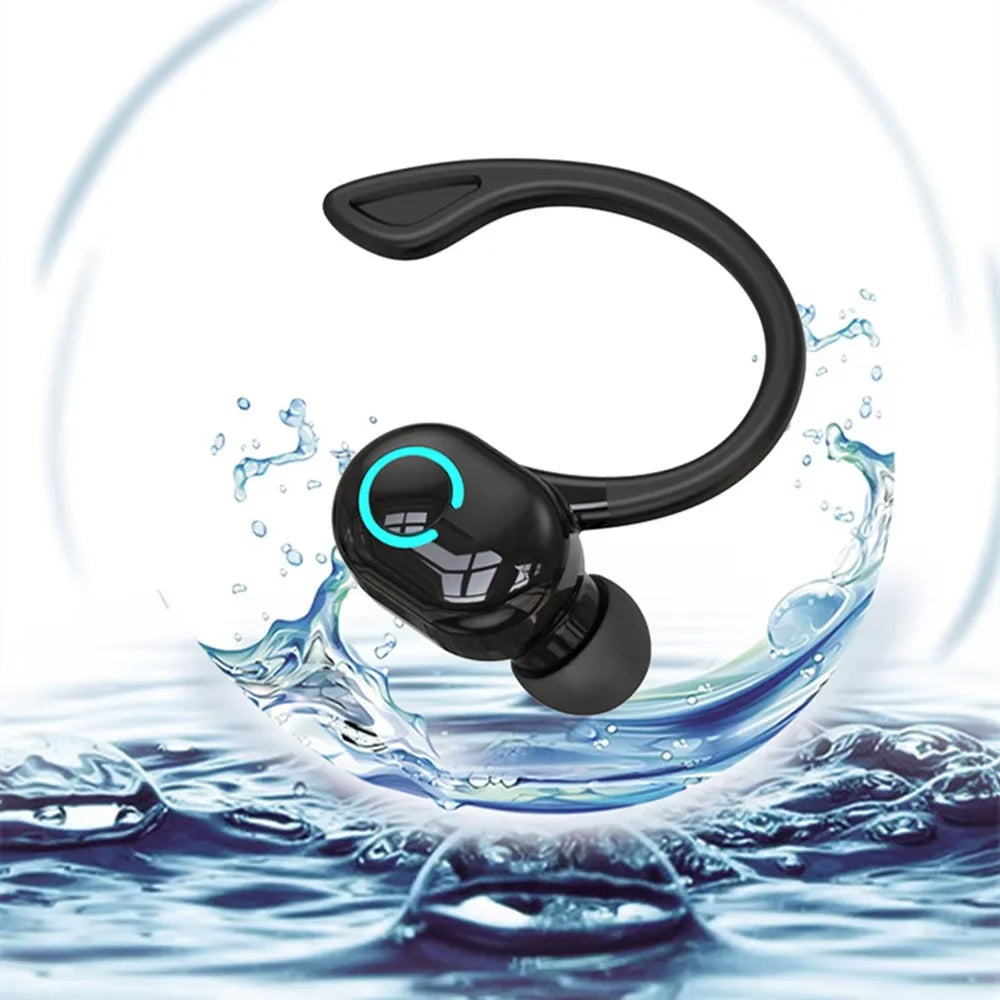 Bluetooth 5.2 Business Wireless Headphone Ear-Hook Mini HIFI Bass Noise Cancelling Earphone With Mic Sport Game Headset - TechElect