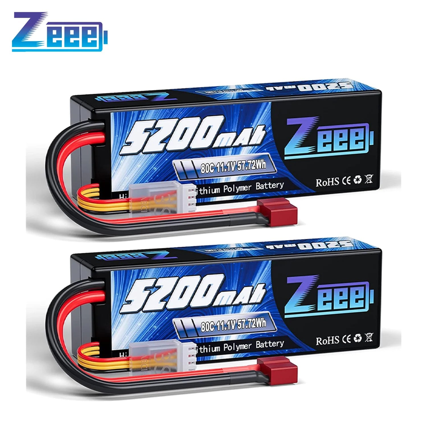 1/2pcs Zeee 3S 5200mAh Lipo Battery 11.1V 80C with T/XT60/EC3/5 Plug Hardcase for RC Car Buggy Truck FPV Drone RC Model Parts Techelectronicx