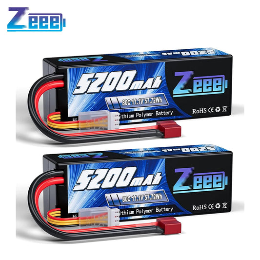 1/2pcs Zeee 3S 5200mAh Lipo Battery 11.1V 80C with T/XT60/EC3/5 Plug Hardcase for RC Car Buggy Truck FPV Drone RC Model Parts Techelectronicx