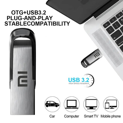 Xiaomi USB 3.2 Flash Drives 2TB Metal Pen Drive 1TB 512GB High Speed USB Drive 128GB For Computer Storage Devices Memoria U Disk Techelectronicx