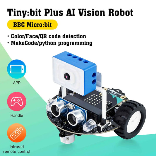 Yahboom Tiny:bit Plus Microbit Robot Car With ESP32 WiFi Camera Module Support APP FPV Control Programmable Toy Kids Coding TechElect