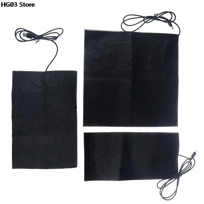 100% brand new 1/4PCS USB 5V Carbon Fiber Heating Pad Hand Warmer USB Heating Film Electric Winter Infrared Fever Heat Mat TechElect