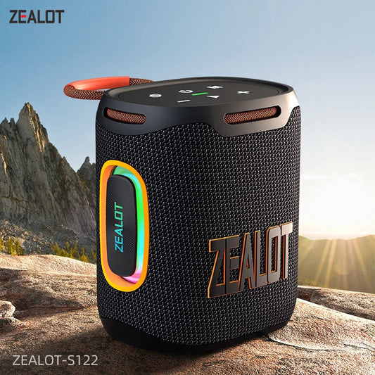 Zealot-S122 Bluetooth Speaker BT5.3 Wireless IPX6 Waterproof Shower Speaker,25W HiFi Stereo Sound,TWS Pairing,20H Music Playtime Techelectronicx