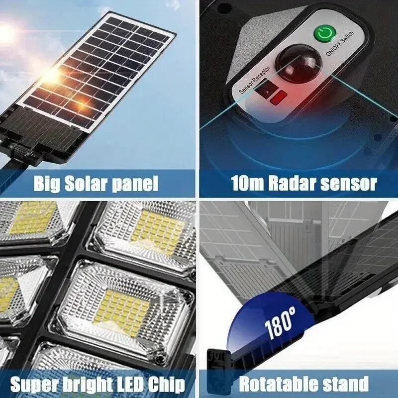 100000LM Ultra Powerful Solar Lamp With Remote Control Outdoor Solar Induction Street Yard Light IP65 Waterproof Garden Lights Techelectronicx