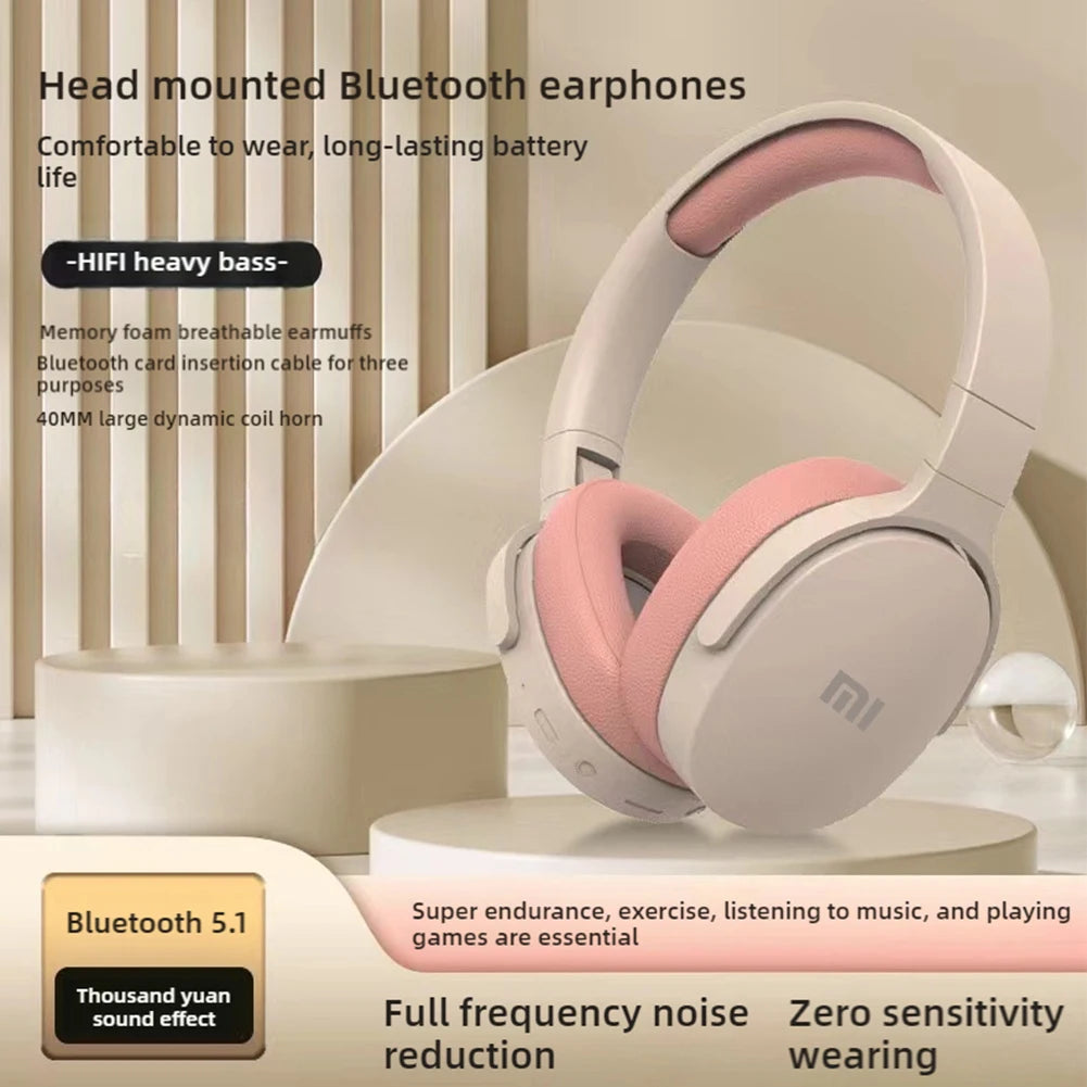 Xiaomi Wireless Bluetooth Headphones Over Ear HiFi Stereo Foldable Lightweight Headset Supports TF Cards 3.5mm Type-C Interface Techelectronicx