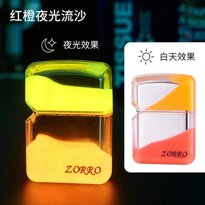 ZORRO Luminous Quicksand Cool Kerosene Lighter Creative Personality Old-fashioned Grinding Wheel Ignition Kerosene Lighter Gift Techelectronicx