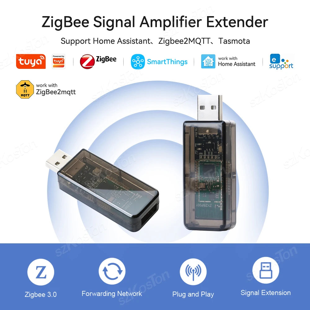ZigBee 3.0 Signal Repeater USB Signal Amplifier Extender for Tuya eWeLink APP Home Assistant ZigBee2MQTT Tasmota SmartThings Techelectronicx