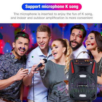1000W Portable Bluetooth Speaker 8" Subwoofer Heavy Bass Sound System Party With Remote and Mic Led Light DJ karaoke Speaker Techelectronicx