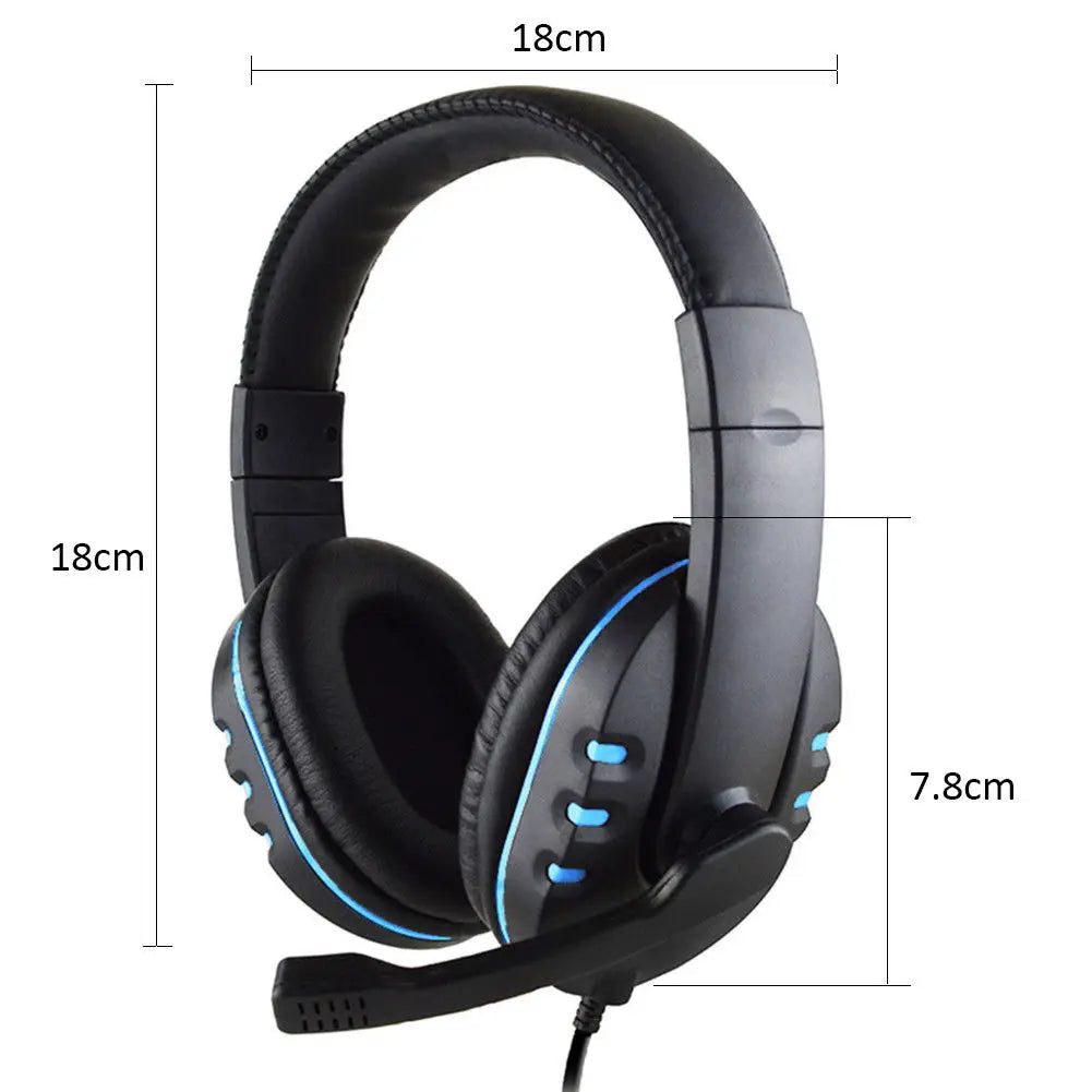 Headphones 3.5mm Wired Gaming Headset Earphones Music For PS4 Play Station 4 Game PC Chat computer With Microphone - TechElect