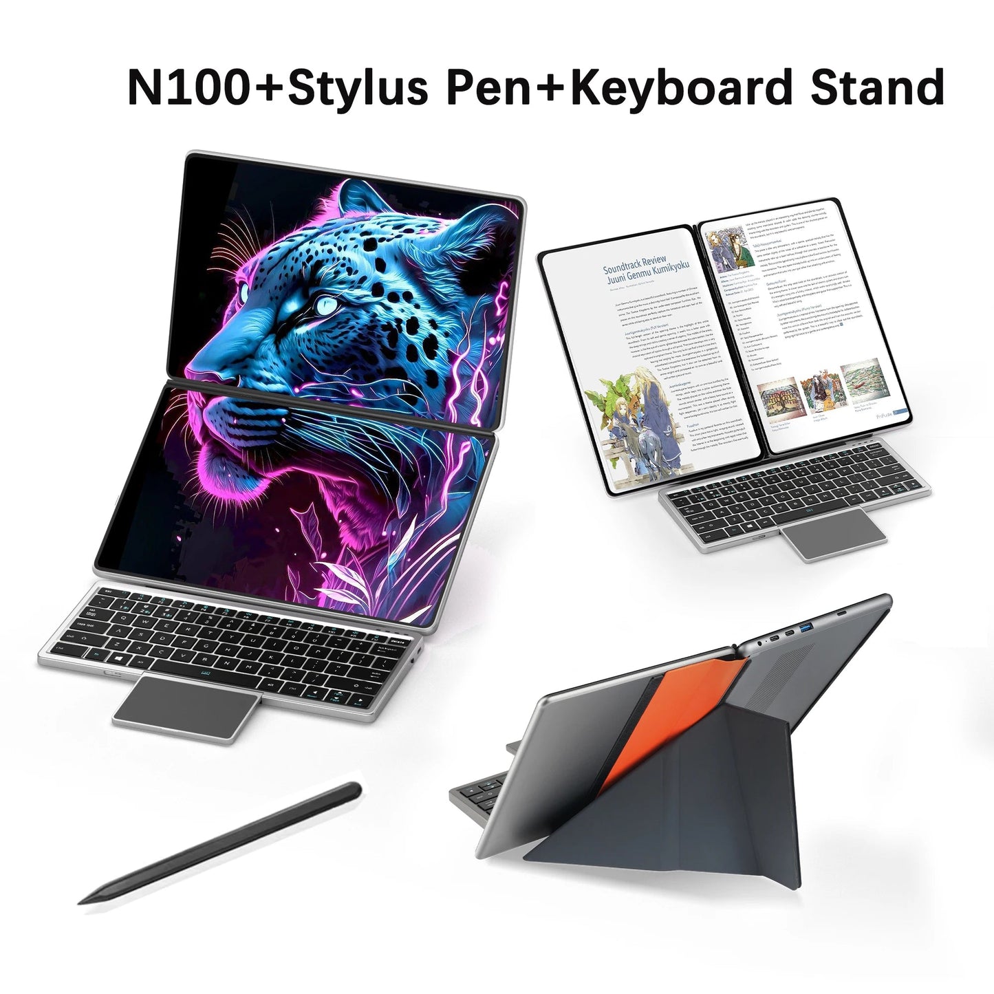 YSJMNPC Dual Screen Laptop 10.9+10.95 Inch Touch Screen Notebook Intel i3 1215U N100 WIFI6 2 in 1 Laptop Tablet Computer Techelectronicx