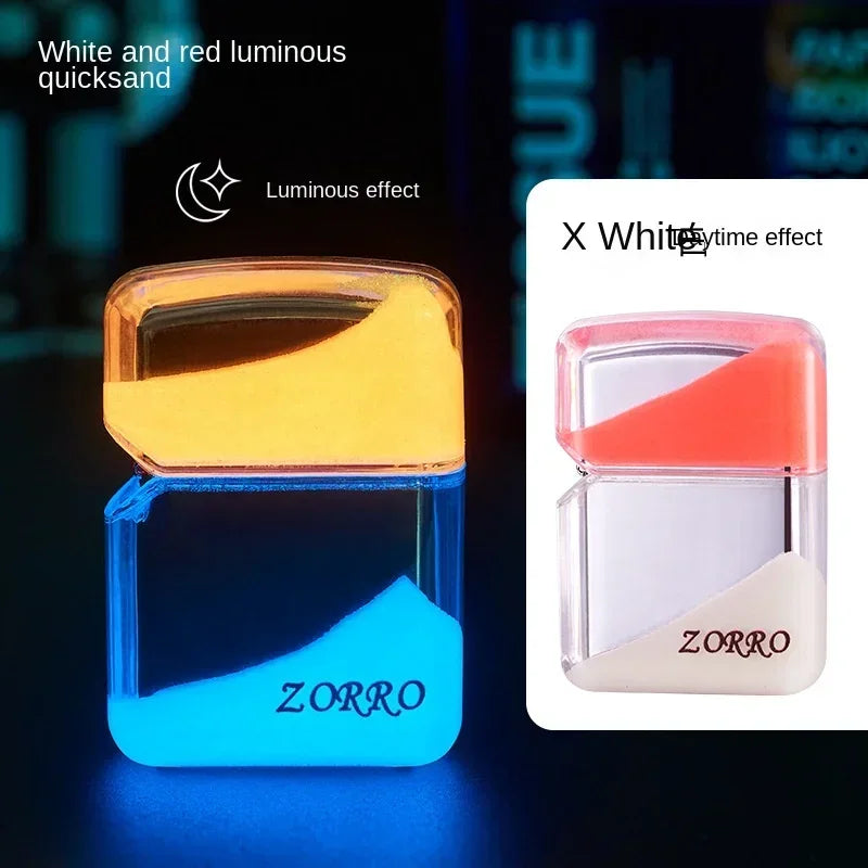 ZORRO Luminous Quicksand Cool Kerosene Lighter Creative Personality Old-fashioned Grinding Wheel Ignition Kerosene Lighter Gift Techelectronicx