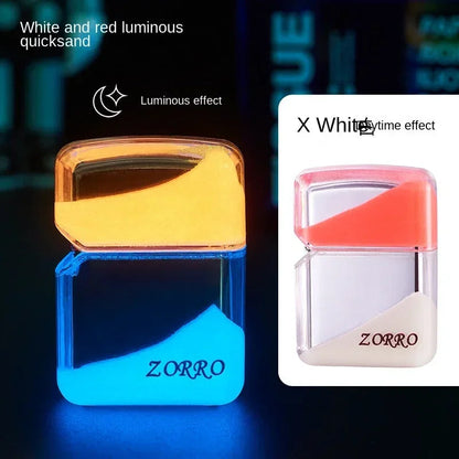 ZORRO Luminous Quicksand Cool Kerosene Lighter Creative Personality Old-fashioned Grinding Wheel Ignition Kerosene Lighter Gift Techelectronicx