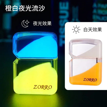 ZORRO Luminous Quicksand Cool Kerosene Lighter Creative Personality Old-fashioned Grinding Wheel Ignition Kerosene Lighter Gift Techelectronicx