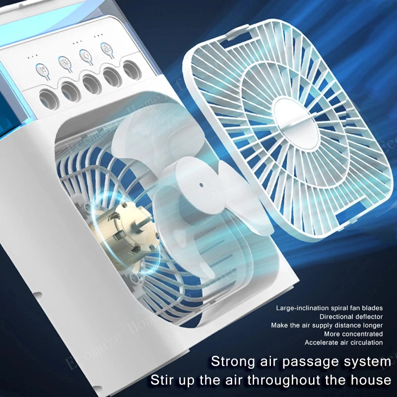 Xiaomi 3-in-1 Portable Air Conditioner Fan With LED Night Light Household Mini Humidifier Air Cooler Office Home Adjustable Fan Techelectronicx
