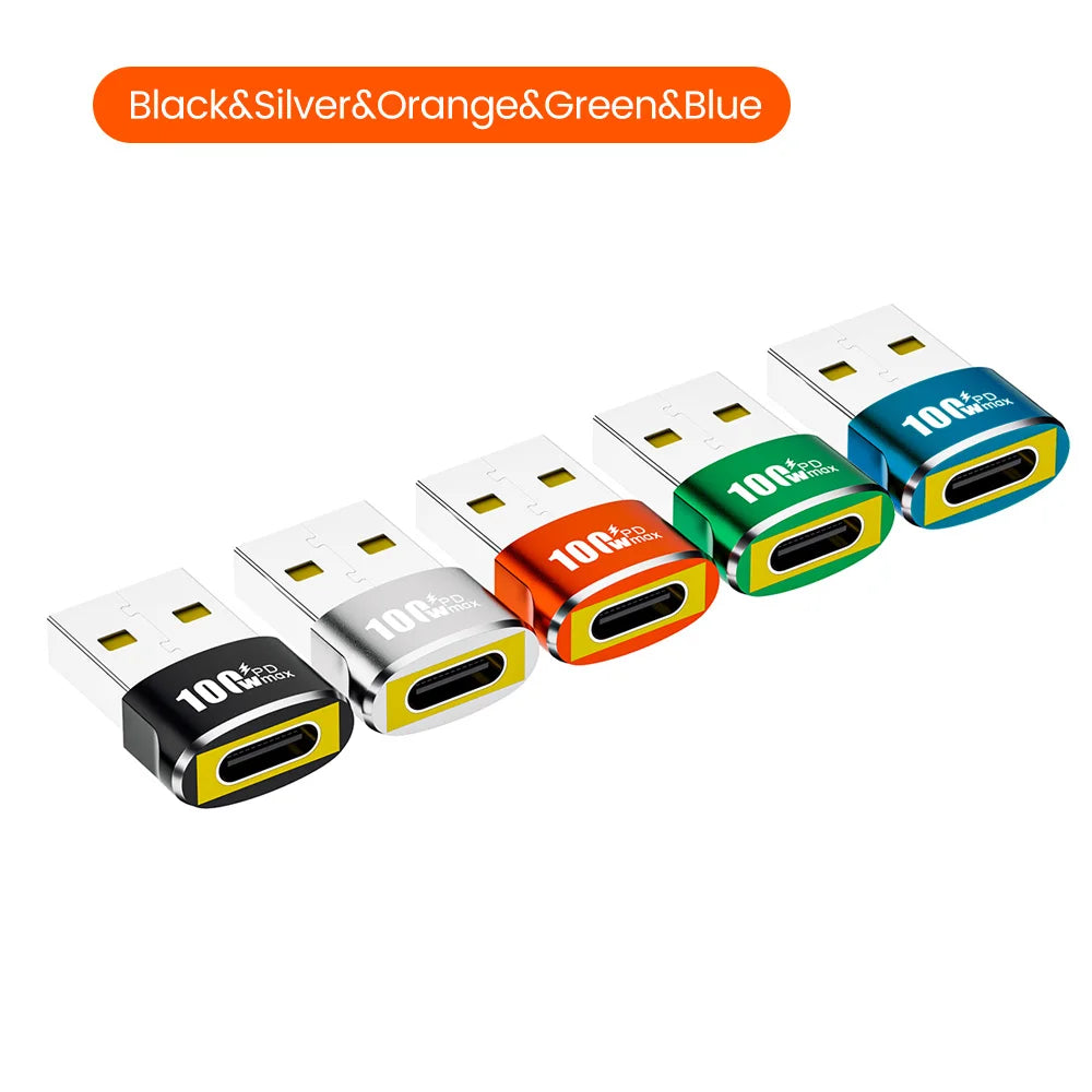 1/2/5Pcs USB To Type C OTG Adapter USB USB-C Female To USB Male PD100W Fast Charging OTG Connector For PC Macbook Samsung Xiaomi TechElect