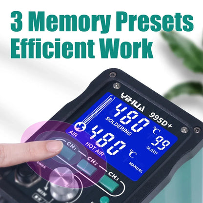 YIHUA 995D+SMD Soldering Station With Pluggable Hot Air Gun Soldering iron BGA Rework Station Phone Repair Welding Station TechElect