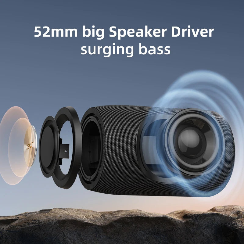 ZEALOT-S32 Wireless Bluetooth Speaker Mini Portable HIFI Subwoofer Speaker with fm Radio Column Support TF, TWS, USB Flash Drive Techelectronicx